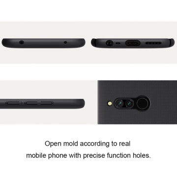 Чехол-накладка Nillkin Frosted Shield для смартфона Xiaomi Redmi 8, противоударный бампер, рифлёный пластик, чёрный, белый, золотой, красный, сине-зелёный (Peacock Blue), мятный (Mint Green), подставка для просмотра видео, Киев