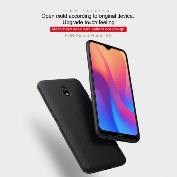 Чехол-накладка Nillkin Frosted Shield для смартфона Xiaomi Redmi 8A, противоударный бампер, рифлёный пластик, чёрный, белый, золотой, красный, сине-зелёный (Peacock Blue), мятный (Mint Green), подставка для просмотра видео, Киев