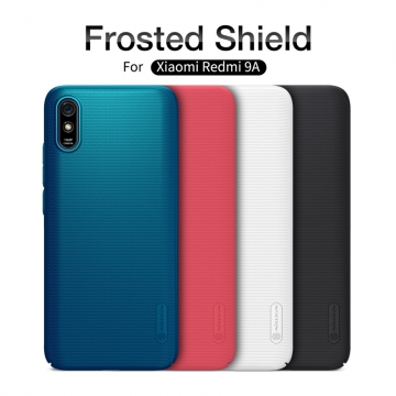 Чехол-накладка Nillkin Super Frosted Shield для смартфона Xiaomi Redmi 9A, противоударный бампер, рифлёный пластик, чёрный, белый, золотой, красный, сапфирово-синий (Sapphire Blue), сине-зелёный (Peacock Blue), мятный (Mint Green), подставка для просмотра видео, Киев