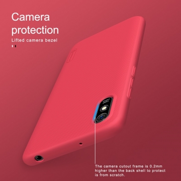 Чехол-накладка Nillkin Super Frosted Shield для смартфона Xiaomi Redmi 9A, противоударный бампер, рифлёный пластик, чёрный, белый, золотой, красный, сапфирово-синий (Sapphire Blue), сине-зелёный (Peacock Blue), мятный (Mint Green), подставка для просмотра видео, Киев