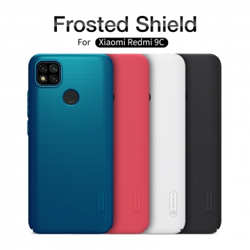 Чехол-накладка Nillkin Super Frosted Shield для смартфона Xiaomi Redmi 9C, противоударный бампер, рифлёный пластик, чёрный, белый, золотой, красный, сапфирово-синий (Sapphire Blue), сине-зелёный (Peacock Blue), мятный (Mint Green), подставка для просмотра видео, Киев