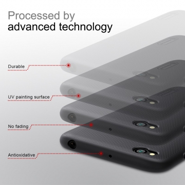 Чехол-накладка Nillkin Frosted Shield для смартфона Xiaomi Redmi Go, противоударный бампер, рифлёный пластик, чёрный, белый, золотой, красный, подставка для просмотра видео, Киев