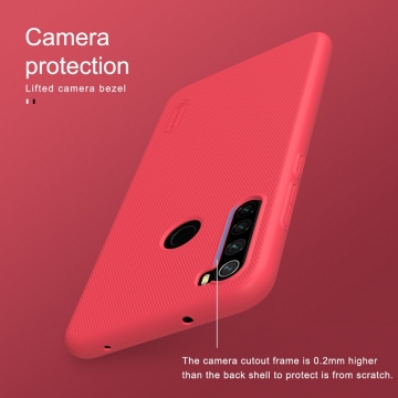 Чехол-накладка Nillkin Super Frosted Shield для смартфона Xiaomi Redmi Note 8, противоударный бампер, рифлёный пластик, чёрный, белый, золотой, красный, сапфирово-синий (Sapphire Blue), сине-зелёный (Peacock Blue), подставка для просмотра видео, Киев