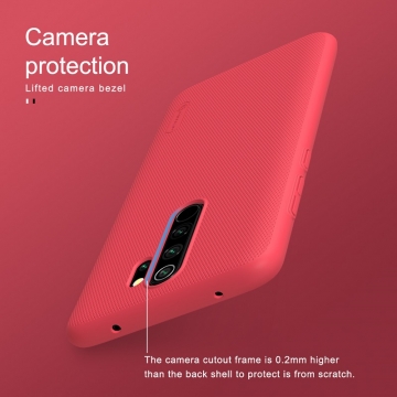 Чехол-накладка Nillkin Super Frosted Shield для смартфона Xiaomi Redmi Note 8 Pro, противоударный бампер, рифлёный пластик, чёрный, белый, золотой, красный, сапфирово-синий (Sapphire Blue), сине-зелёный (Peacock Blue), подставка для просмотра видео, Киев