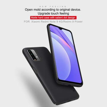 Чехол-накладка Nillkin Super Frosted Shield для смартфона Xiaomi Redmi Note 9 4G (China) / Xiaomi Redmi 9T / Xiaomi Redmi 9 Power, противоударный бампер, рифлёный пластик, накладки на кнопки регулировки громкости, чёрный, белый, золотой, красный, сапфирово-синий (Sapphire Blue), сине-зелёный (Peacock Blue), подставка для просмотра видео, Киев