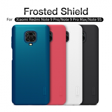 Чехол-накладка Nillkin Super Frosted Shield для смартфона Xiaomi Redmi Note 9 Pro / Xiaomi Redmi Note 9 Pro Max / Xiaomi Redmi Note 9S, противоударный бампер, рифлёный пластик, чёрный, белый, золотой, красный, сапфирово-синий (Sapphire Blue), сине-зелёный (Peacock Blue), подставка для просмотра видео, Киев