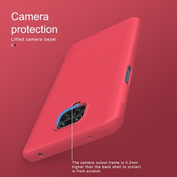 Чехол-накладка Nillkin Super Frosted Shield для смартфона Xiaomi Redmi Note 9 Pro / Xiaomi Redmi Note 9 Pro Max / Xiaomi Redmi Note 9S, противоударный бампер, рифлёный пластик, чёрный, белый, золотой, красный, сапфирово-синий (Sapphire Blue), сине-зелёный (Peacock Blue), подставка для просмотра видео, Киев