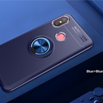 Чехол-накладка с магнитным кольцом для смартфона Xiaomi Redmi 6 Pro / Xiaomi Mi A2 Lite, противоударный бампер, термополиуретан (TPU), накладки на кнопки регулировки громкости и включения / выключения, несъёмное кольцо для пальца, которое также можно использовать как подставку при просмотре видео, угол поворота кольца 360 градусов, угол наклона кольца 150 градусов, металлический сердечник крепится к автомобильным магнитным держателям, чёрный, синий, красный, розовый, Киев