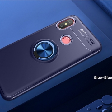 Чехол-накладка с магнитным кольцом для смартфона Xiaomi Redmi 6 Pro / Xiaomi Mi A2 Lite, противоударный бампер, термополиуретан (TPU), накладки на кнопки регулировки громкости и включения / выключения, несъёмное кольцо для пальца, которое также можно использовать как подставку при просмотре видео, угол поворота кольца 360 градусов, угол наклона кольца 150 градусов, металлический сердечник крепится к автомобильным магнитным держателям, чёрный, синий, красный, розовый, Киев