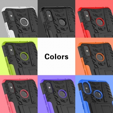 Чехол-накладка с подставкой для смартфона Xiaomi Mi Max 3, бронированный бампер, поликарбонат + термополиуретан, сочетание жёсткости с гибкостью, в чехол встроена подставка для просмотра видео, чёрный + чёрный, чёрный + красный, чёрный + оранжевый, чёрный +розовый, чёрный + синий, чёрный + фиолетовый, чёрный + зелёный, чёрный + белый, Киев