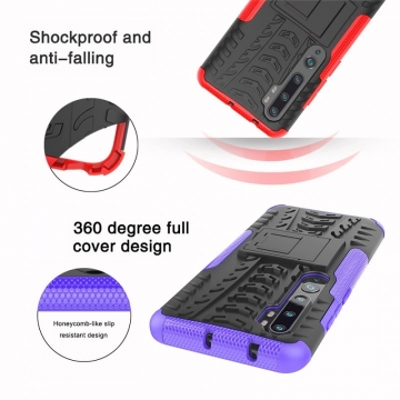Чехол-накладка с подставкой для смартфона Xiaomi Mi Note 10 / Xiaomi Mi CC9 Pro, бронированный бампер, поликарбонат + термополиуретан, сочетание жёсткости с гибкостью, в чехол встроена подставка для просмотра видео, чёрный + чёрный, чёрный + красный, чёрный + оранжевый, чёрный +розовый, чёрный + синий, чёрный + фиолетовый, чёрный + зелёный, чёрный + белый, Киев