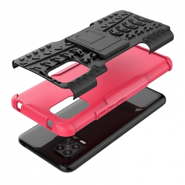 Чехол-накладка с подставкой для смартфона Xiaomi Mi10 Youth Edition 5G / Xiaomi Mi10 Lite 5G, бронированный противоударный бампер, поликарбонат + термополиуретан, сочетание жёсткости с гибкостью, в чехол встроена подставка для просмотра видео, чёрный + чёрный, чёрный + красный, чёрный + оранжевый, чёрный +розовый, чёрный + синий, чёрный + фиолетовый, чёрный + зелёный, чёрный + белый, Киев