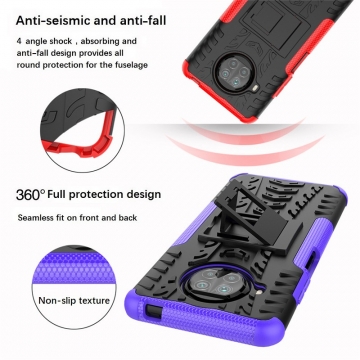 Чехол-накладка с подставкой для смартфона Xiaomi Mi10T Lite / Xiaomi Redmi Note 9 Pro 5G (China), бронированный противоударный бампер, поликарбонат + термополиуретан, сочетание жёсткости с гибкостью, в чехол встроена подставка для просмотра видео, чёрный + чёрный, чёрный + красный, чёрный + оранжевый, чёрный +розовый, чёрный + синий, чёрный + фиолетовый, чёрный + зелёный, чёрный + белый, Киев