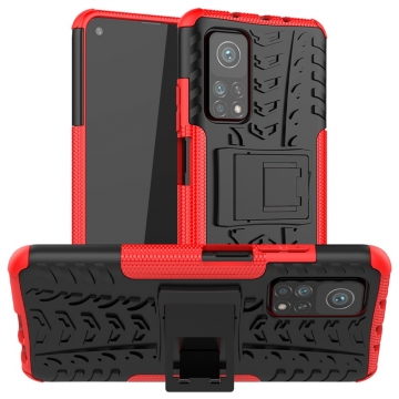 Чехол-накладка с подставкой для смартфона Xiaomi Mi10T / Xiaomi Mi10T Pro / Xiaomi Redmi K30S, бронированный противоударный бампер, поликарбонат + термополиуретан, сочетание жёсткости с гибкостью, в чехол встроена подставка для просмотра видео, чёрный + чёрный, чёрный + красный, чёрный + оранжевый, чёрный +розовый, чёрный + синий, чёрный + фиолетовый, чёрный + зелёный, чёрный + белый, Киев