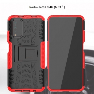 Чехол-накладка с подставкой для смартфона Xiaomi Redmi Note 9 4G (China) / Xiaomi Redmi 9T / Xiaomi Redmi 9 Power, бронированный противоударный бампер, поликарбонат + термополиуретан, сочетание жёсткости с гибкостью, в чехол встроена подставка для просмотра видео, чёрный + чёрный, чёрный + красный, чёрный + оранжевый, чёрный +розовый, чёрный + синий, чёрный + фиолетовый, чёрный + зелёный, чёрный + белый, Киев