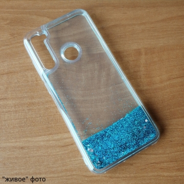 Чехол-накладка с подвижными блёстками Glitter Quicksand для смартфона Xiaomi Redmi Note 8T, Neon Sand, противоударный бампер, поликарбонат + термополиуретан, подвижные блёстки, накладки на кнопки регулировки громкости и включения / выключения, двойное отверстие для крепления ремешка, единорог, unicorn, Киев