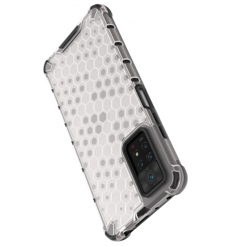 Чехол-накладка с рисунком в виде сот для смартфона Xiaomi Redmi Note 11 Pro / Xiaomi Redmi Note 11 Pro 5G, противоударный бампер, задняя панель из поликарбоната, рама из термополиуретана, сочетание жёсткости с гибкостью, дополнительная защита углов смартфона «воздушными подушками», накладка на кнопки регулировки громкости, чёрный + прозрачный, чёрный + серый, чёрный + красный, чёрный + синий, чёрный + зелёный, Киев