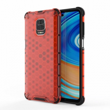 Чехол-накладка с рисунком в виде сот для смартфона Xiaomi Redmi Note 9 Pro / Xiaomi Redmi Note 9 Pro Max / Xiaomi Redmi Note 9S, задняя панель из поликарбоната, рама из термополиуретана, сочетание жёсткости с гибкостью, дополнительная защита углов смартфона «воздушными подушками», накладка на кнопки регулировки громкости, чёрный + прозрачный, чёрный + серый, чёрный + красный, чёрный + синий, чёрный + зелёный, Киев