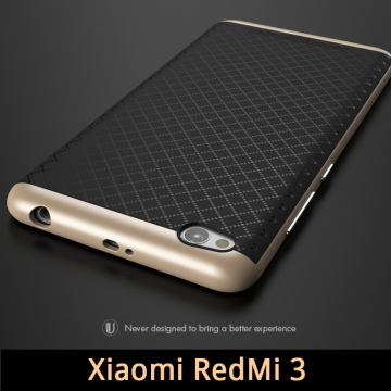Чехол-накладка U-Case для смартфона Xiaomi RedMi 3, iPaky, бампер, накладка, резина, термополиуретан, TPU, пластиковая рамка, рисунок в клетку, серый, серебряный, золотой, бронзовый, розовое золото, Киев