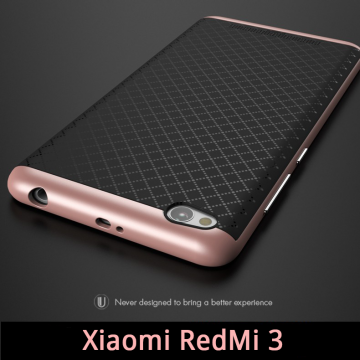 Чехол-накладка U-Case для смартфона Xiaomi RedMi 3, iPaky, бампер, накладка, резина, термополиуретан, TPU, пластиковая рамка, рисунок в клетку, серый, серебряный, золотой, бронзовый, розовое золото, Киев