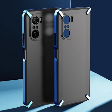 Чехол-накладка X-4 Series для Xiaomi Poco F3 / Xiaomi Redmi K40 / Xiaomi Redmi K40 Pro / Xiaomi Mi 11i, полупрозрачный поликарбонат с серым оттенком, рама из цветного поликарбоната, дополнительная защита углов смартфона, накладка на кнопки регулировки громкости, серый, синий, красный,  розовый, Киев