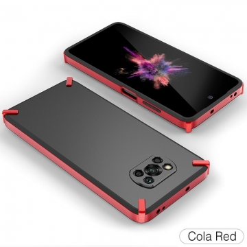 Чехол-накладка X-4 Series для смартфона Xiaomi Poco X3 / Xiaomi Poco X3 Pro, полупрозрачный поликарбонат с серым оттенком, рама из цветного поликарбоната, дополнительная защита углов смартфона, накладка на кнопки регулировки громкости, серый, синий, красный,  розовый, Киев