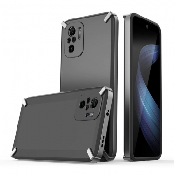 Чехол-накладка X-4 Series для смартфона Xiaomi Redmi Note 10 / Xiaomi Redmi Note 10S, полупрозрачный поликарбонат с серым оттенком, рама из цветного поликарбоната, дополнительная защита углов смартфона, накладка на кнопки регулировки громкости, серый, синий, красный,  розовый, Киев