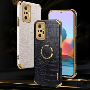 Чехол-накладка X-Case с покрытием под крокодиловую кожу для смартфона Xiaomi Redmi Note 10 Pro / Xiaomi Redmi Note 10 Pro Max, противоударный бампер, термополиуретан, искусственная кожа, рама из пластика, защита углов смартфона «воздушными подушками», в заднюю панель встроена накладка для защиты блока камер, накладка на кнопки регулировки громкости, двойное отверстие для крепления ремешка, металлический шильдик X-Cas, чёрный, красный, зелёный, белый, светло коричневый, Киев