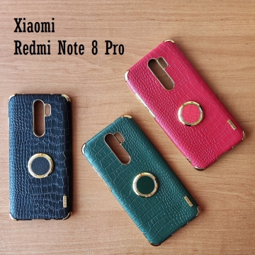 Чехол-накладка X-Case с покрытием под крокодиловую кожу для Xiaomi Redmi Note 8 Pro, противоударный бампер, термополиуретан, искусственная кожа, рама из пластика, защита углов смартфона «воздушными подушками», в заднюю панель встроена накладка для защиты блока камер, накладка на кнопки регулировки громкости, двойное отверстие для крепления ремешка, металлический шильдик X-Case, в комплект входит съёмное кольцо для пальца, чёрный, красный, зелёный, белый, светло коричневый, Киев
