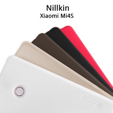 Чехол Nillkin + плёнка для Xiaomi Mi4S, чехол-накладка, бампер, рифлёный пластик, чёрный, белый, золотой, красный, Киев