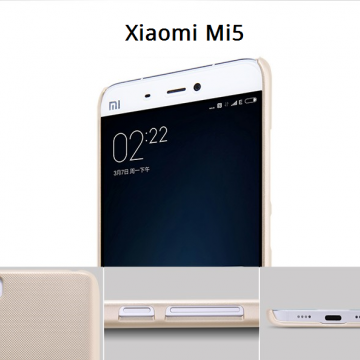 Чехол Nillkin + плёнка для Xiaomi Mi5, бампер, пластик, чёрный, белый, золотой, красный, Киев