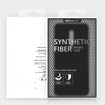 Чехол Nillkin с углеродным волокном для смартфона OnePlus 7 Pro, synthetic fiber, противоударный чехол, рифлёный пластик с углеродным волокном, кевлар, логотип Nillkin, чёрный, Киев