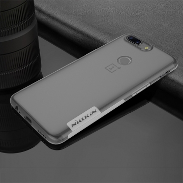 Чехол Nillkin (серия Nature) для смартфона OnePlus 5T, противоударный бампер, силикон, термополиуретан, TPU, прозрачный, серый, Киев