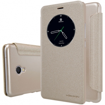 Чехол Nillkin (серия Sparkle) для смартфона Meizu MX6, чехол-книжка, горизонтальный флип, пластик, искусственная кожа, PU, чёрный, белый, золотой, розовый, Киев