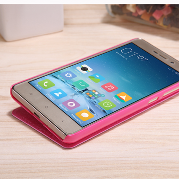 Чехол Nillkin (серия Sparkle) для Xiaomi RedMi 3 Pro / RedMi 3S, чехол-книжка, горизонтальный флип, пластик, искусственная кожа, PU, чёрный, белый, золотой, розовый, Киев
