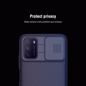 Чехол с защитной шторкой для камеры Nillkin CamShield для смартфона Xiaomi Poco M3, противоударный бампер, рифлёный пластик, шторка-слайдер для защиты камеры от механических воздействий, чёрный, Киев