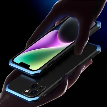 Чехол Element Case Solace (Element Box) для смартфона iPhone 14, противоударный бампер, корпус из поликарбоната, алюминиевые накладки, бампер состоит из трёх частей, скрученных четырьмя винтиками, в комплект входит отвёртка и 2 запасных винтика, резиновые прокладки на внутренней поверхности рамы для защиты корпуса смартфона, встроенные кнопки регулировки громкости, двойное отверстие для крепления ремешка, фабричная упаковка, Киев, Київ