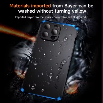 Чехол Element Case Solace (Element Box) для смартфона iPhone 16 Pro Max, противоударный бампер, корпус из поликарбоната, алюминиевые накладки, бампер состоит из трёх частей, скрученных четырьмя винтиками, в комплект входит отвёртка и 2 запасных винтика, резиновые прокладки на внутренней поверхности рамы для защиты корпуса смартфона, встроенные кнопки регулировки громкости, фабричная упаковка, Киев, Київ