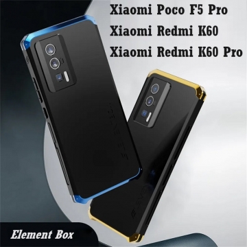 Чехол Element Case Solace (Element Box) для смартфона Xiaomi Poco F5 Pro / Xiaomi Redmi K60 / Xiaomi Redmi K60 Pro, противоударный бампер, корпус из поликарбоната, алюминиевые накладки, бампер состоит из трёх частей, скрученных четырьмя винтиками, в комплект входит отвёртка и 2 запасных винтика, резиновые прокладки на внутренней поверхности рамы для защиты корпуса смартфона, встроенные кнопки регулировки громкости, двойное отверстие для крепления ремешка, фабричная упаковка, Киев, Київ