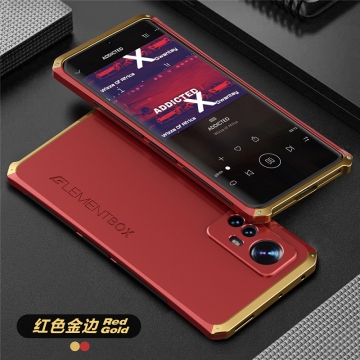 Чехол Element Case Solace Element Box для смартфона Xiaomi 12 / Xiaomi 12X / Xiaomi 12S, противоударный бампер, корпус из поликарбоната, алюминиевые накладки, бампер состоит из трёх частей, скрученных четырьмя винтиками, в комплект входит отвёртка и 2 запасных винтика, резиновые прокладки на внутренней поверхности рамы для защиты корпуса смартфона со встроенными кнопками регулировки громкости и включения / выключения, фабричная упаковка, Киев, Київ