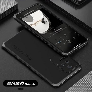 Чехол Element Case Solace Element Box для смартфона Xiaomi Poco F4 / Xiaomi Redmi K40S, противоударный бампер, корпус из поликарбоната, алюминиевые накладки, бампер состоит из трёх частей, скрученных четырьмя винтиками, в комплект входит отвёртка и 2 запасных винтика, резиновые прокладки на внутренней поверхности рамы для защиты корпуса смартфона со встроенными кнопками регулировки громкости и включения / выключения, фабричная упаковка, Киев, Київ