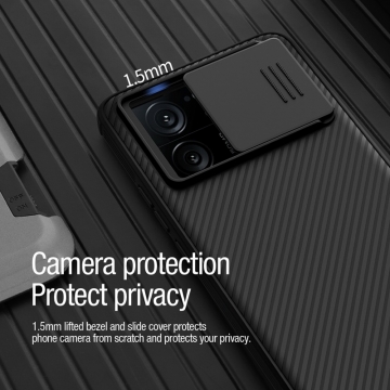 Чохол із захисною шторкою для камери і вбудованим магнітом Nillkin CamShield Pro Magnetic для смартфона Xiaomi 13T / Xiaomi 13T Pro / Xiaomi Redmi K60 Ultra, задня панель з полікарбоната, рама з термополіуретана, захист кутів смартфона «повітряними подушками», шторка-слайдер для захисту камери від механічного впливу, вбудоване магнітне кільце з неодимових магнітів N52, Київ, Киев
