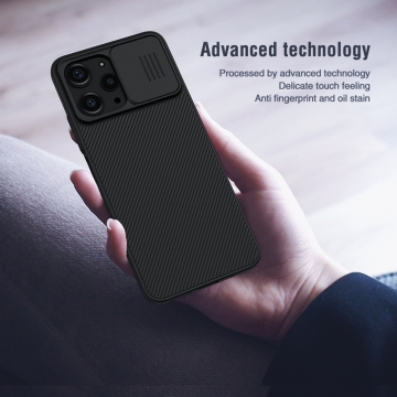 Чехол с защитной шторкой для камеры Nillkin CamShield для смартфона Xiaomi Redmi 12 / Xiaomi Redmi Note 12R, противоударный бампер, рифлёный пластик, шторка-слайдер для защиты камеры от механических воздействий, чёрный, синий, Киев, Київ