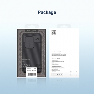 Чехол с защитной шторкой для камеры Nillkin CamShield Pro для смартфона Google Pixel 8, задняя панель из поликарбоната + рама из термополиуретана, дополнительная защита углов смартфона «воздушными подушками», шторка-слайдер для защиты камеры от механических воздействий, накладки на кнопки регулировки громкости, чёрный, синий, зелёный, Киев, Київ