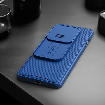 Чехол с защитной шторкой для камеры Nillkin CamShield Pro для смартфона OnePlus 12, задняя панель из поликарбоната + рама из термополиуретана, дополнительная защита углов смартфона «воздушными подушками», шторка-слайдер для защиты камеры от механических воздействий, накладки на кнопки регулировки громкости, чёрный, синий, зелёный, Киев, Київ