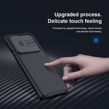 Чехол с защитной шторкой для камеры Nillkin CamShield Pro для смартфона OnePlus 9 Pro, задняя панель из поликарбоната + рама из термополиуретана, дополнительная защита углов смартфона «воздушными подушками», шторка-слайдер для защиты камеры от механических воздействий, накладки на кнопки регулировки громкости, чёрный, синий, зелёный, Киев, Київ