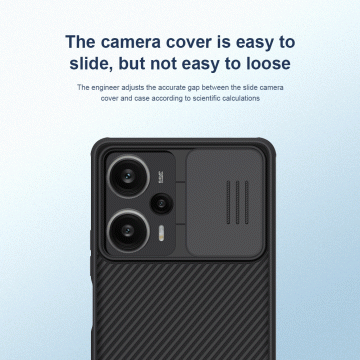 Чехол с защитной шторкой для камеры Nillkin CamShield Pro для смартфона Xiaomi Poco F5 / Xiaomi Redmi Note 12 Turbo, задняя панель из поликарбоната + рама из термополиуретана, дополнительная защита углов смартфона «воздушными подушками», шторка-слайдер для защиты камеры от механических воздействий, накладки на кнопки регулировки громкости, чёрный, синий, зелёный, Киев, Київ