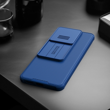 Чехол с защитной шторкой для камеры Nillkin CamShield Pro для смартфона Xiaomi Redmi Note 13 Pro 5G / Xiaomi Poco X6, задняя панель из поликарбоната + рама из термополиуретана, дополнительная защита углов смартфона «воздушными подушками», шторка-слайдер для защиты камеры от механических воздействий, накладки на кнопки регулировки громкости, чёрный, синий, зелёный, Киев, Київ