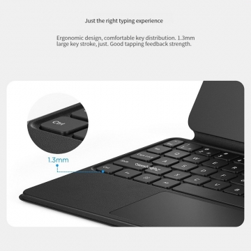 Чохол-клавіатура для Xiaomi Pad 6 / Xiaomi Pad 6 Pro, модель 23046KBD9S, штучна шкіра, полікарбонат, чохол кріпиться до задньої панелі планшета за допомогою магніта, клавіатура підключається до планшета за допомогою конектора погопін (Pogo Pin), кількість клавіш 64, хід клавіши 1,3 мм, чорний, білий, Київ, Киев