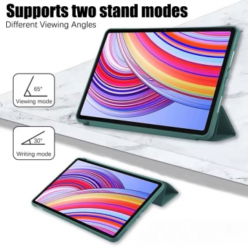 Чохол-книжка для планшета Xiaomi Poco Pad / Xiaomi Redmi Pad Pro, горизонтальний фліп, термополіуретан, мікрофайбер, смарт-чохол (екран вмикається при відкритті чохла і вимикається при закритті), 2 режими складання чохла: вертикальний для перегляду відео (65°), для малювання / набору текста (30°), Київ, Киев